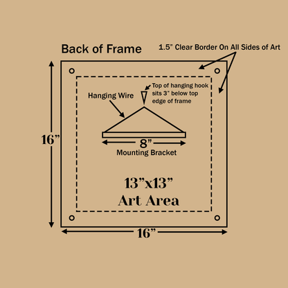 8x10 Acrylic Floating Frame Easy-Hang Wire Bracket and Standoff Bolts