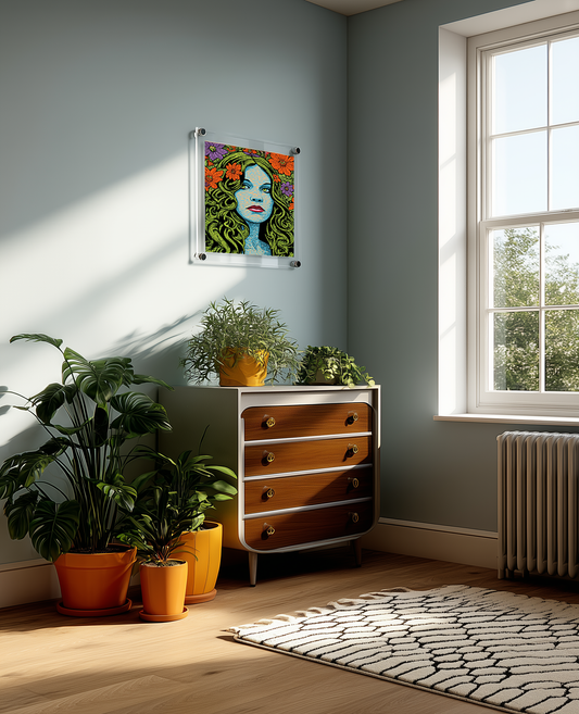 15x15 Acrylic Frame Easy-Hang Square With Standoff Bolts
