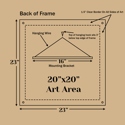 8x10 Acrylic Floating Frame Easy-Hang Wire Bracket and Standoff Bolts
