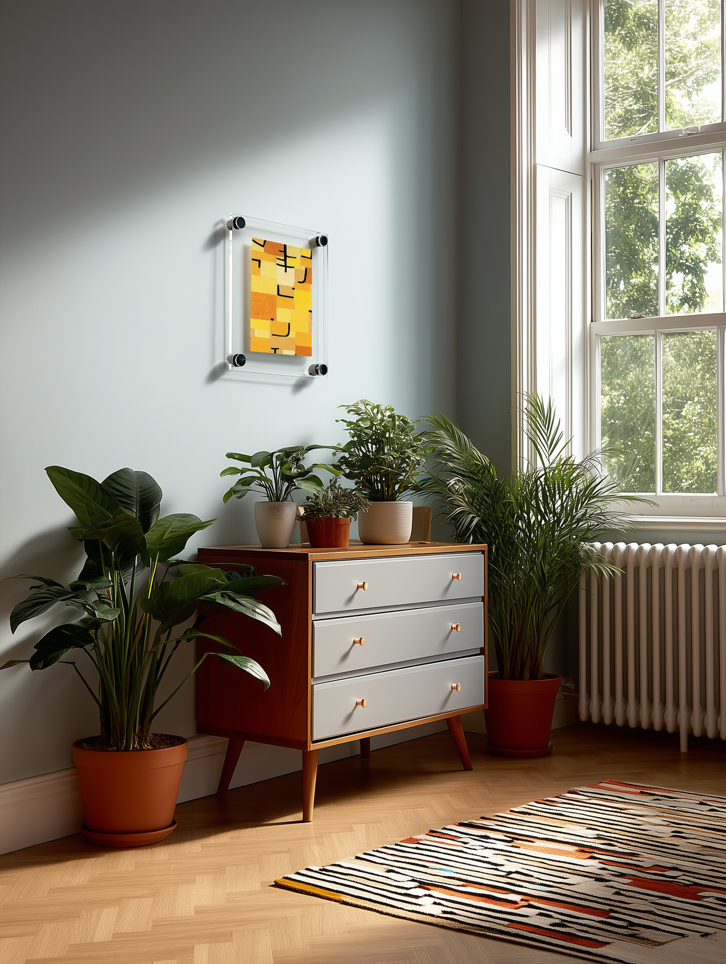 5x7 Acrylic Floating Frame Easy-Hang Wire Bracket and Standoff Bolts