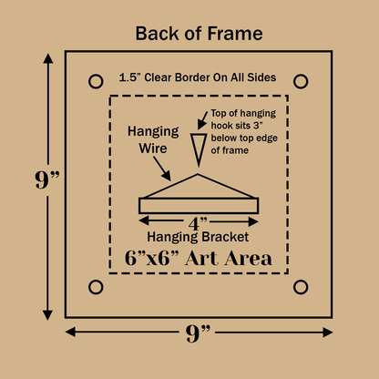 8x10 Acrylic Floating Frame Easy-Hang Wire Bracket and Standoff Bolts